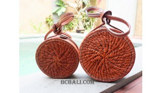 large small circle full leather sling bags sets 